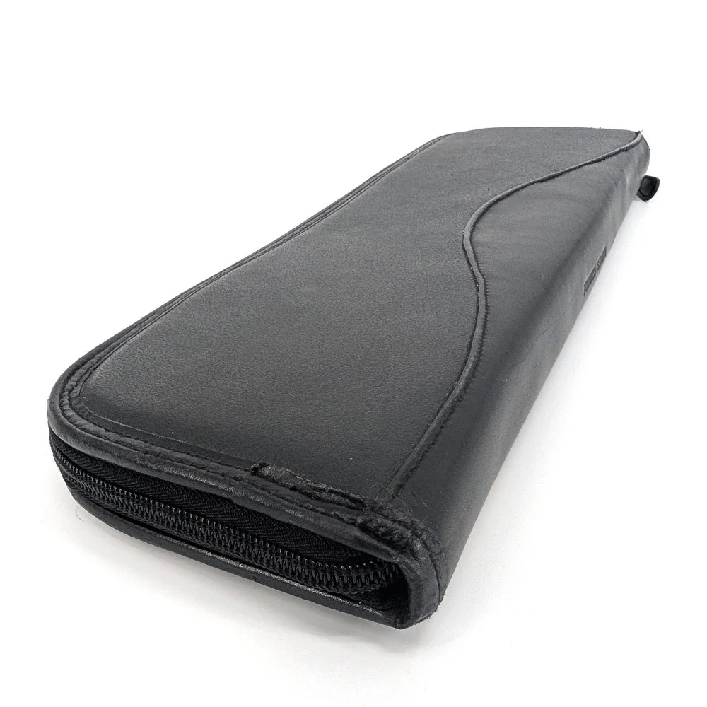 Dopp Black Leather Travel Tie‎ Case Zippered Organizer Accessory